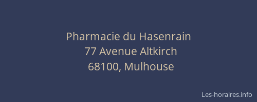 Pharmacie du Hasenrain
