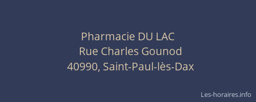 Pharmacie DU LAC