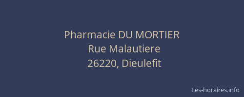 Pharmacie DU MORTIER