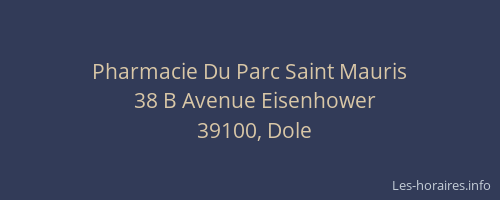Pharmacie Du Parc Saint Mauris