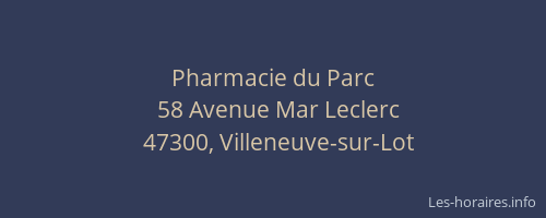 Pharmacie du Parc