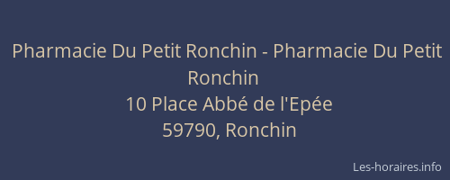 Pharmacie Du Petit Ronchin - Pharmacie Du Petit Ronchin