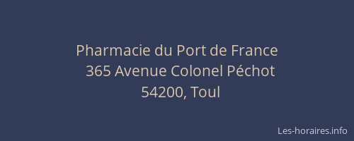 Pharmacie du Port de France