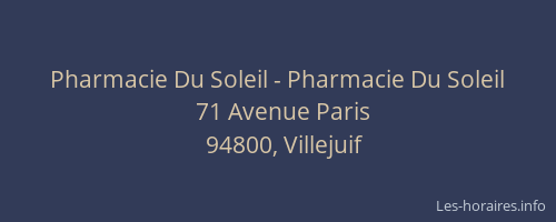 Pharmacie Du Soleil - Pharmacie Du Soleil
