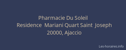 Pharmacie Du Soleil