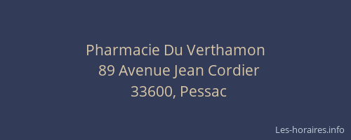 Pharmacie Du Verthamon
