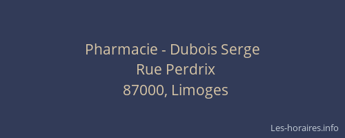 Pharmacie - Dubois Serge