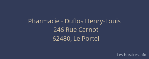 Pharmacie - Duflos Henry-Louis