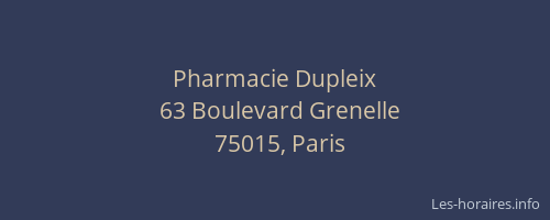 Pharmacie Dupleix