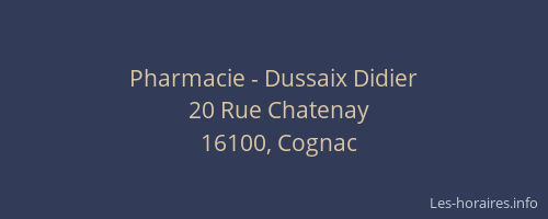 Pharmacie - Dussaix Didier