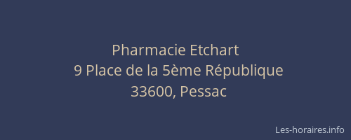 Pharmacie Etchart