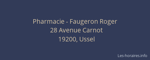 Pharmacie - Faugeron Roger