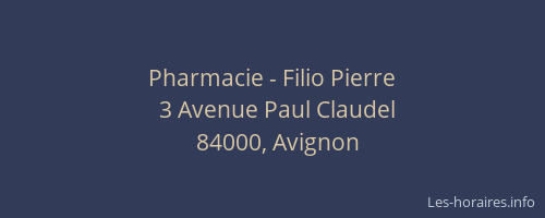 Pharmacie - Filio Pierre