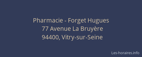Pharmacie - Forget Hugues