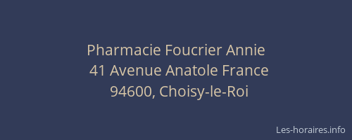 Pharmacie Foucrier Annie