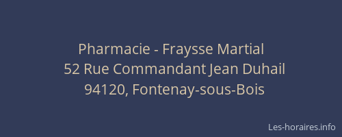 Pharmacie - Fraysse Martial