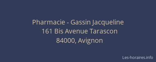 Pharmacie - Gassin Jacqueline