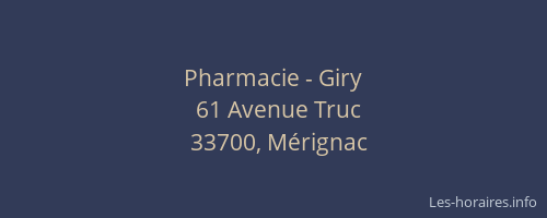 Pharmacie - Giry