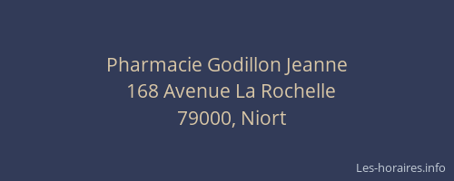 Pharmacie Godillon Jeanne