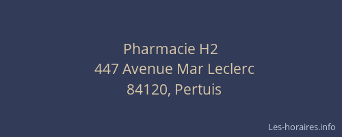 Pharmacie H2