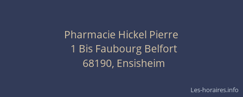 Pharmacie Hickel Pierre