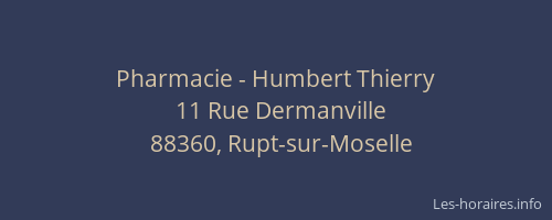 Pharmacie - Humbert Thierry