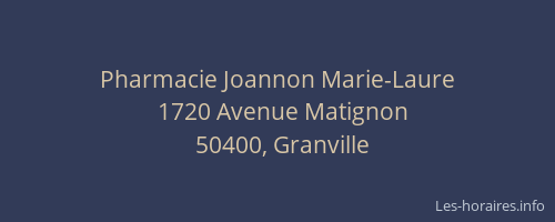 Pharmacie Joannon Marie-Laure