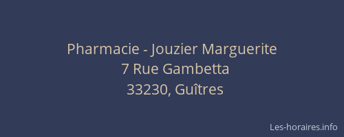 Pharmacie - Jouzier Marguerite