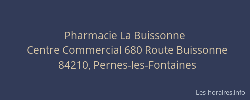 Pharmacie La Buissonne