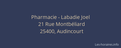 Pharmacie - Labadie Joel