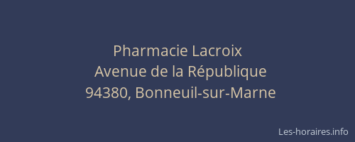 Pharmacie Lacroix