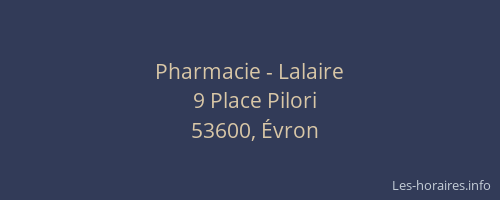Pharmacie - Lalaire