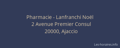 Pharmacie - Lanfranchi Noël