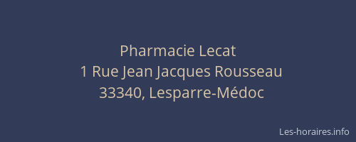 Pharmacie Lecat