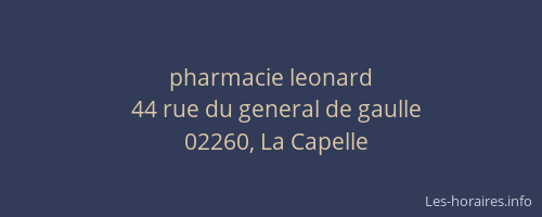 pharmacie leonard