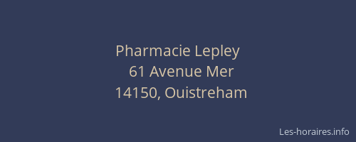 Pharmacie Lepley
