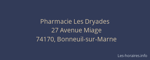 Pharmacie Les Dryades