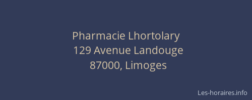 Pharmacie Lhortolary