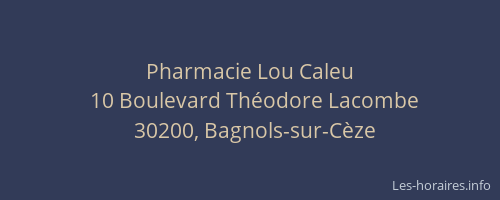 Pharmacie Lou Caleu