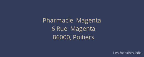 Pharmacie  Magenta