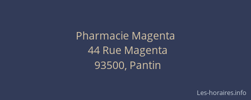 Pharmacie Magenta