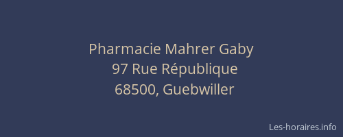 Pharmacie Mahrer Gaby