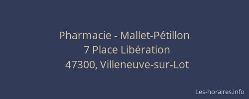 Pharmacie - Mallet-Pétillon