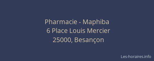 Pharmacie - Maphiba