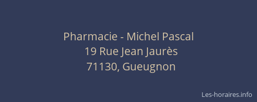 Pharmacie - Michel Pascal