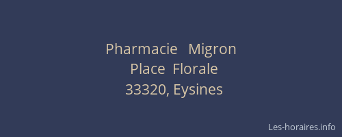Pharmacie   Migron