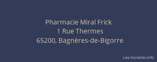 Pharmacie Miral Frick
