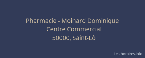 Pharmacie - Moinard Dominique