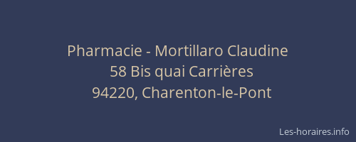 Pharmacie - Mortillaro Claudine