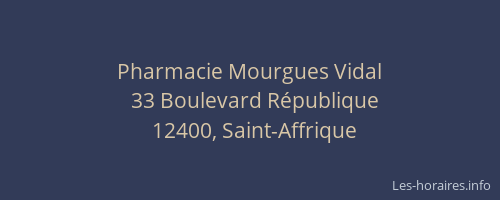 Pharmacie Mourgues Vidal